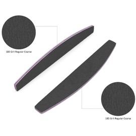 Red Ember Professional Nail Files | 12 Pcs Double Sided Emery Board | Nail Styling Tools for Natural, Gel, Acrylic Nails | Manicure & Pedicure Accessories | Coarse to Fine (Black, Grit 180/180)