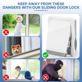Tijtjhc Sliding Door Lock, 2PCS Upgraded Sliding Door Child Lock for Sliding Glass Doors