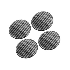 Partuto 4pcs 60mm Car Wheel Center Hub Cap Sticker Emblem Badge Carbon Fiber Pattern Black Universal Waterproof Replacement Replacement