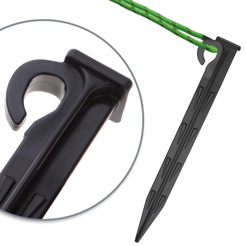 com-four® 24 x Plastic Ground Nails - Durable and UV-Resistant