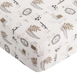 Levtex Baby Tanzania Fitted Sheet 100% Cotton, Black/Cream