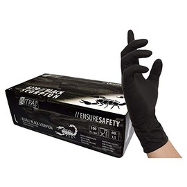 Nitras Black Scorpion Latex Disposable Gloves Pack of 100 Size XL