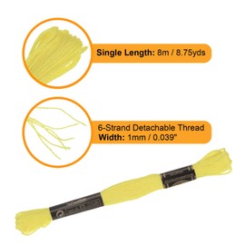 HARFINGTON 2pcs 12 Skeins Embroidery Floss 8.75yds(8m) Egyptian Long-Staple Cotton Cross Stitch Thread for Sewing DIY Bracelet Yarn String and Crafts, Arctic Lime(6011)