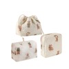 uekeboag 3 pcs Bear Quilted Makeup Bag Set for Women,