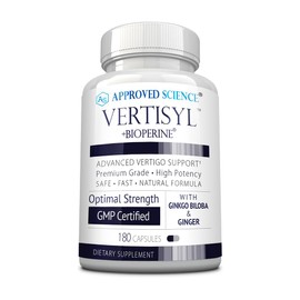 Approved Science VertiSyl - Ginkgo Biloba, Ginger, Vitamin D3, BioPerine - 180 Capsules - 3 Month Supply