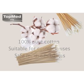 6“ Swabs Cotton Stick Cotton Tipped Applicator Single Tip with Wooden Handle (300 Count)