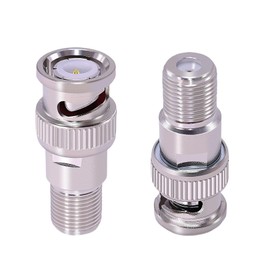CNARIO 2Pcs F to BNC Connector BNC Male to F Female Coax Adapter 75 Ohm, RG6, RG59 Connector for Scanner Security Camera