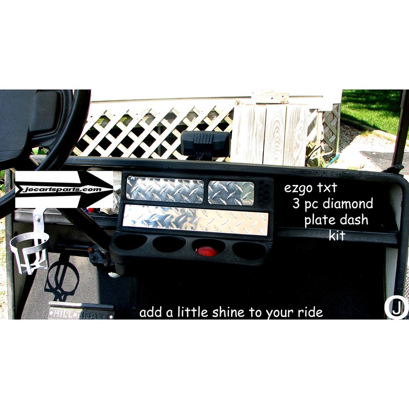 Ezgo TXT/Marathon Golf Cart 3 Pc Diamond Plate Dash Cover