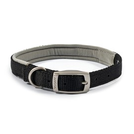 Ancol Viva Padded Soft Touch Weather Proof buckle collar in black, Fits neck 50-59 cm, Collar Size 7