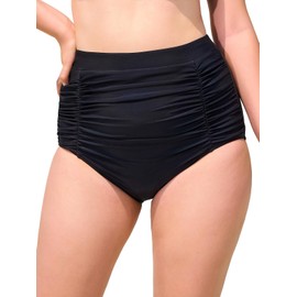 Ocean Blues Women's Black Swim Bottom High Waisted Tummy Control Bikini Bottom Size XXXX-Large