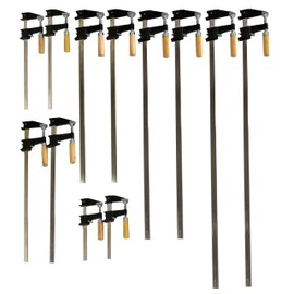 EDM Pack of 10 Heavy Duty Woodworking Bar Clamps, 2 ea 12"-36" Quick Release Type, 2.5 in. Throat Depth