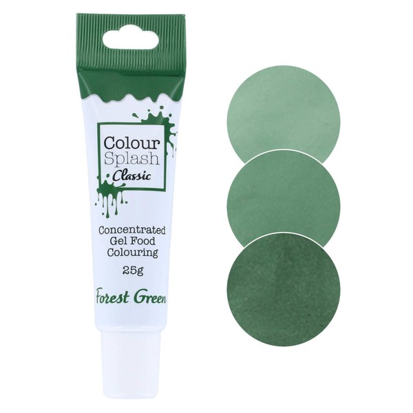 COLOUR SPLASH Food Colouring Gel Tube, Edible Ingredients, Highly Concentrated Gels, Easy to Use Squeezy Tubes, Transform Plain Cakes Into Bright, Eye-Catching Creations - Forest Green 25g