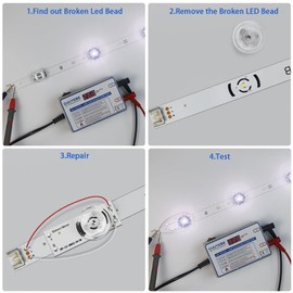 GuuYebe - Tira de retroiluminación LED DRT 3.0 abalorio de lámpara individuales de 6 V 2 W con lente óptica Fliter para barras de reparación de TV LED 32-65, 10 unidades de 50 x 18 mm
