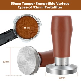 AORESAC Coffee Tamper 51mm, Spring-Loaded for Espresso Tamper Tool with 15lb/25lb/30lb Replacement Springs, Stainless Steel Ripple Base Tamper Barista Tools with Scale Mark, Fit for DeLonghi 51mm