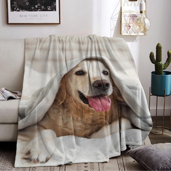 LLTTEER Dog Printed Cuddly Blanket, Children's Blanket 3D Print Animal