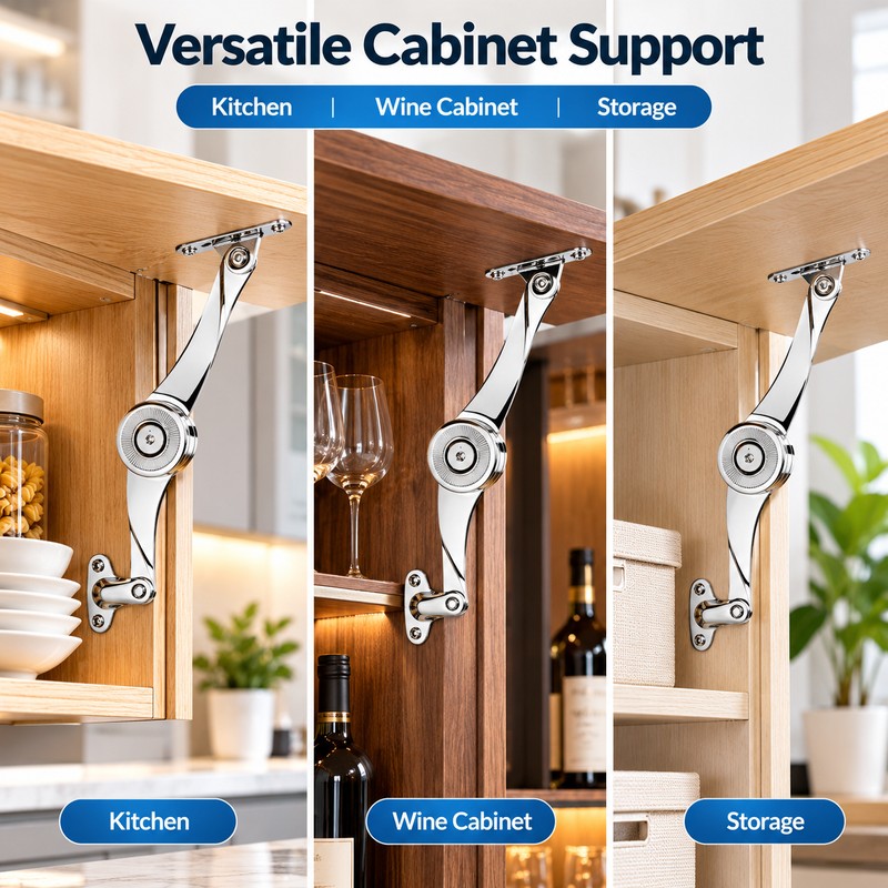 2-Pack Adjustable Hydraulic Lid Support for Lift-Up Cabinets – Random