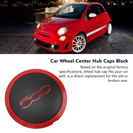 Wheel Hub Center Cover for FIAT500 2012‑2022 Replacement Hub Cover, OE 68078419AC 51884863 68078421AC 68078421AB Wheel Center for FIAT500 with Chrome Trim (Red Circle