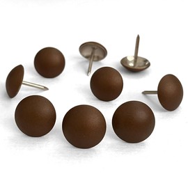 Upholstery Tacks Brown 200PCS 0.63inch, Middle Size Decorative Tacks for Barn Door Couch, Furniture Metal Thumb Tacks, Home DIY Decorative Nail Heads Nails(16mm Brown)