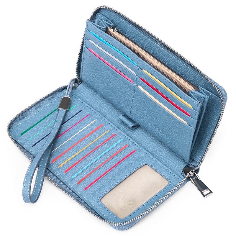SENDEFN Women Leather Wallets RFID Blocking Zip Around Credit Card