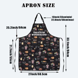 BDPWSS Alice Inspired Gift Treats Of Wonderland Gifts Animated Movie Fans Gift Fairy Tales Cartoon Lover Apron with Pockets (Wonder treats apronCA)