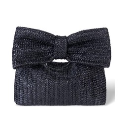 YYW Women Straw Clutch Purse Woven Bowknot Envelope Handbag Wedding Clutch Bag for Vocation Party, Black, One Size