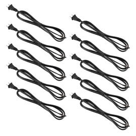 PATIKIL 6 Feet Lamp Cord, SPT-2 18AWG UL Listed Power Wire 10 Pack Black Lamp Cords Replacement with Polarized Plug for Lamp Repair Parts
