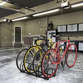 WALMANN 4 Bikes Floor Bike Stand, Bike Parking Rack Garage Bike Storage Stand Indoor/Outdoor 22-28" Wheel Stand, Max. Tire Width 2.1"