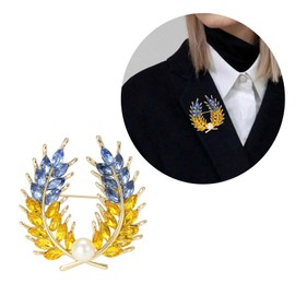 YZYDF Elegant Wheat Sheaf Brooch Pin Exquisite Wheat Ear Lapel Pin Embellished with Sparkling Stones for Women Girls