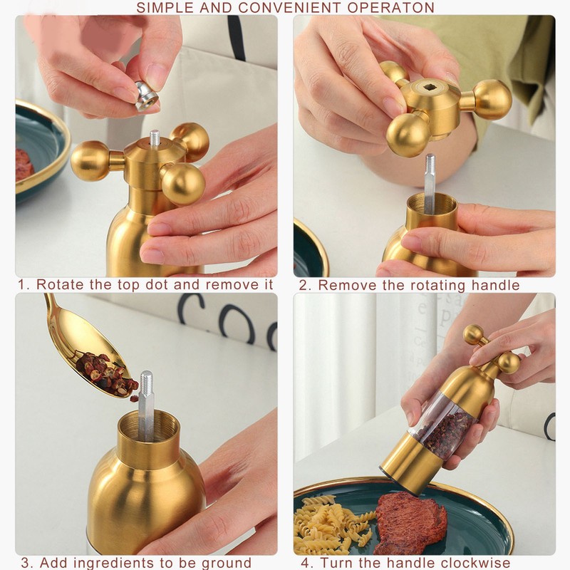Stainless Steel Salt and Pepper Grinder Manual Ceramic Grinding Core
