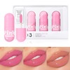 KISSIO Lip Gloss Set,3 PCS Moisturizing and Pigmented Lip Glaze,Liquid