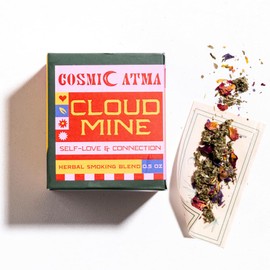 Cosmic Atma Herbal Smoking Blend – Cloud Mine for Soothing & Reflective Moments | Herbal Tea Loose Leaf & Smokable Herbs – 14gm/0.5oz