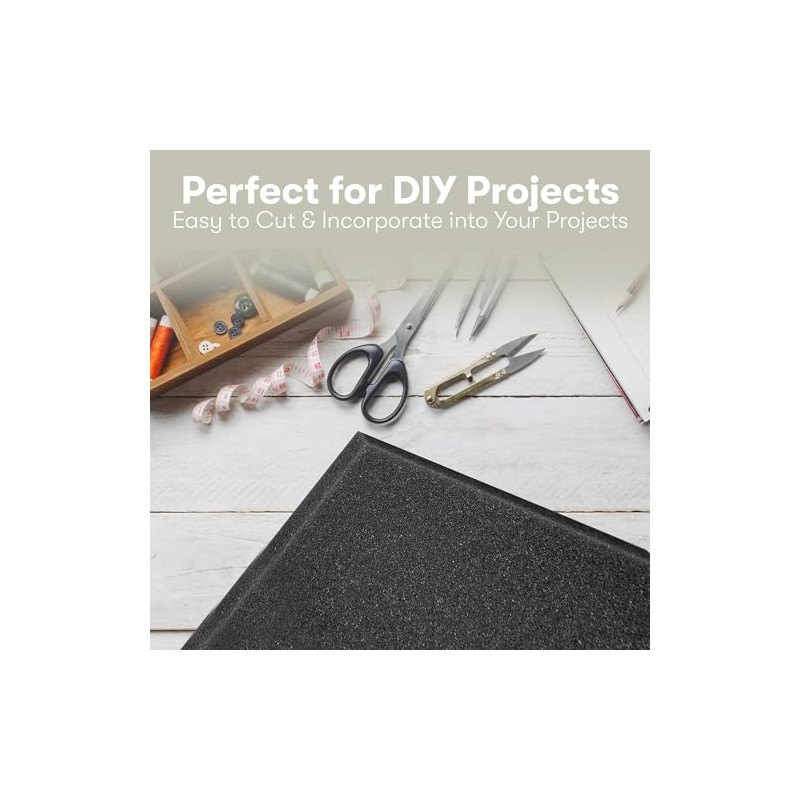 FoamTouch FoamTouch 4" x 24" x 72" Upholstery Foam, Charcoal