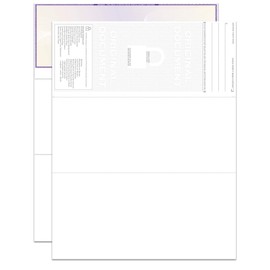 EZ Checks Premium High Security Check Paper with Hologram & 20 Security Features | 500 Sheets (Purple/Yellow, Check at Top)