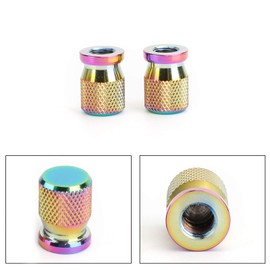 Topteng 2pcs CNC Motorcycle Tire Valve Cap Cover Burnt Titan-color Wheel Decoration