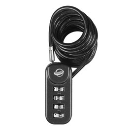 SISAV 4-Digit Combination Padlock with 47 inch(120cm) Cable Suitable for School Gym Lockers,Trash Cans,Luggage,Knapsacks,Toolboxes,Gun Cases,Helmets,Cable 3mm Diameter,Black(1 Pack)