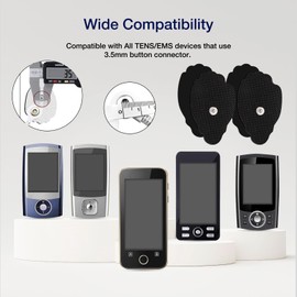 20 Packs TENS Unit Pads, Compatible with MEDVICE, NURSAL, Belifu TENS, Long-Lasting Electrodes Patches Reuse More Than 50 Times, 3.5mm Snap Latex-Free TENS Unit Replacement Pads for Electrotherapy