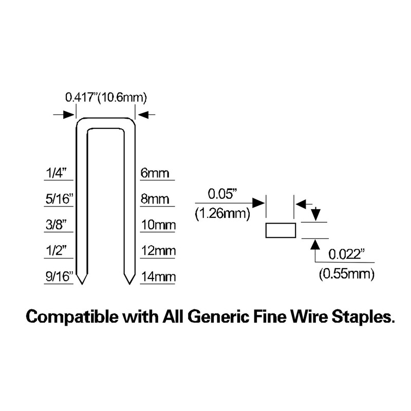 Freeman PFWS Pneumatic 20-Gauge 9/16" Fine Wire Stapler with Belt