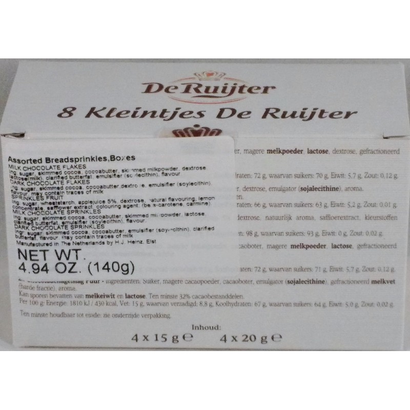 De Ruijter 8 Kleintjes Mini Box's (De Ruyter Hagelsag (sprinkels)Melk
