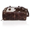 Cowhide Duffel Bag, Large Size, Unisex Travel Bag, Brown Leather,