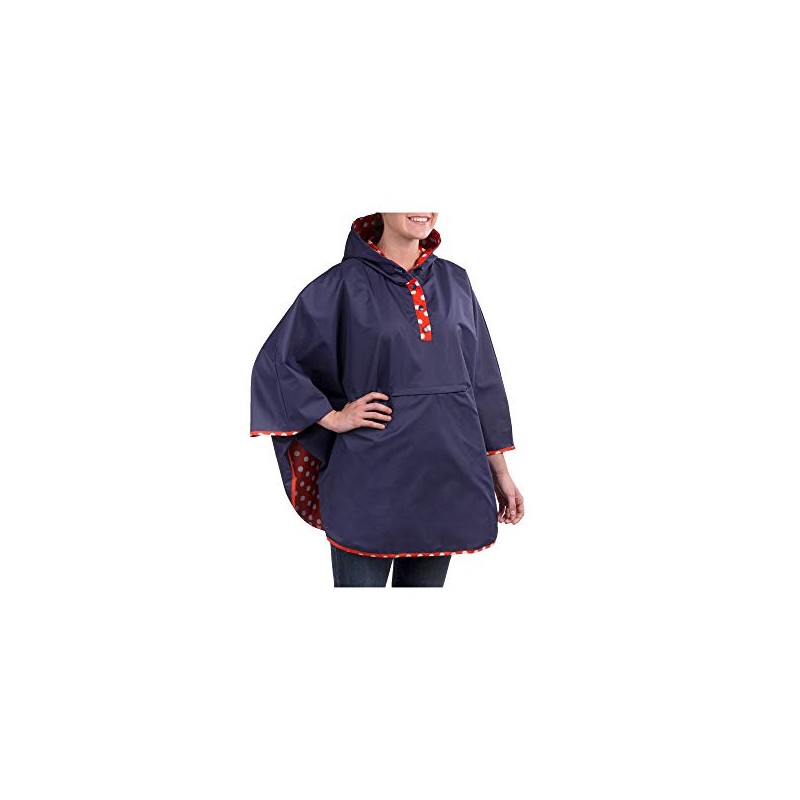 Totes Reversible Rain Poncho Two Looks in One, Womens Size,