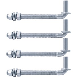 J-Bolt Gate Hinge, Hot-dip Galvanized J Bolt with 5/8" Gate Hinge. Farm Gate Hinges for Chain Link Fence Mostly Used in Frams, Back Yard, Frence Etc. Include Nut Washer (8"(4PCS))