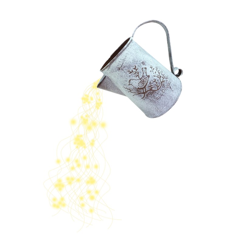 Watering Can with Lights Outdoor Hanging Lantern Metal Waterproof Garden