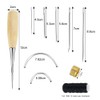 CODIRATO Set of 7 Leather Sewing Needles, Curved Upholstery Needles,