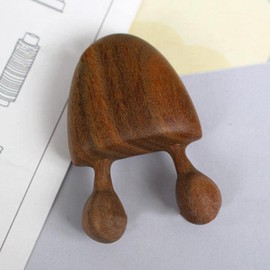 Jizlan Brown Natural Sandalwood Scraping Massage Tool Facial Eye Massage Tool Acupuncture Stick Wooden Massager Relaxing Therapy Manual Back Massagers Tools