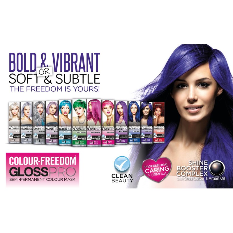 Colour-Freedom Gloss Pro 150ml Indigo Semi-Permanent Hair Colour - Ultra-Vibrant