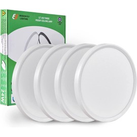 4PK 12 Inch LED Flush Mount Ceiling Lights, 24W, 2500LM, 3000K/4000K/6000K CCT Selectable, Round Flat Panel Lights for Hallway, Kitchen, Bedroom, Laundry Room