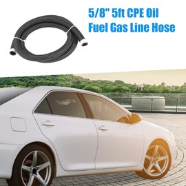 A ABSOPRO 10AN Fuel Hose Reliable AN4 5/8"Braided 5FT CPE Oil Fuel Gas Line Hose Stainless Steel Black