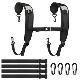 Kzanvov Backpack Straps, Adjustable Backpack Shoulder Strap, Replacement Padded Shoulder Strap with Metal Clips for Shoulder Bag Backpack Dry Bag(Black)