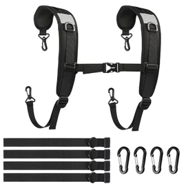 Kzanvov Backpack Straps, Adjustable Backpack Shoulder Strap, Replacement Padded Shoulder Strap with Metal Clips for Shoulder Bag Backpack Dry Bag(Black)