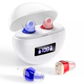 K&FCOPTEE 1 Pair Hearing Aids Rechargeable Ear Sound Amplifier High-Power Noise Cancelling